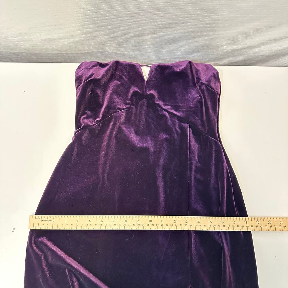 Lulus You Look Stunning Dark Purple Velvet Ruffled Maxi Dress Size L Formal NEW - Picture 15 of 15